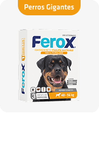 Empaque de Ferox Gigantes, tableta masticable de Fluralaner para perros de 40-56 Kg