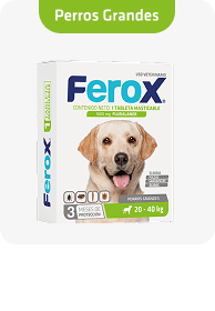 Empaque de Ferox Grandes, tableta masticable de Fluralaner para perros de 20-40 Kg