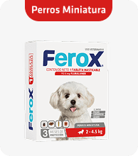 Empaque de Ferox Miniatura, tableta masticable de Fluralaner para perros de 2-4.5 Kg