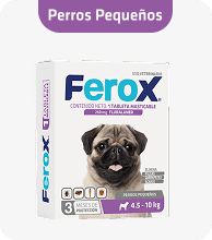 Empaque de Ferox Pequeños, tableta masticable de Fluralaner para perros de 4.5-10 Kg